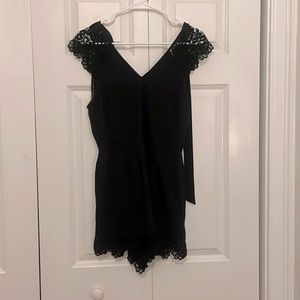 Express black lace romper